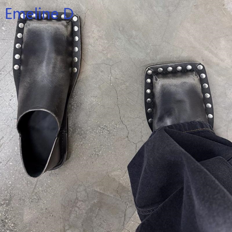 Flip Flop Leather Men - حذاء مسطح رفيع للغاية للجنسين، بتصميم
