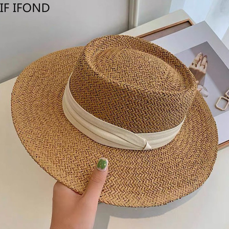 Bucket Hat Straw - قبعات نسائية صيفية ربيعية قابلة للتنفس