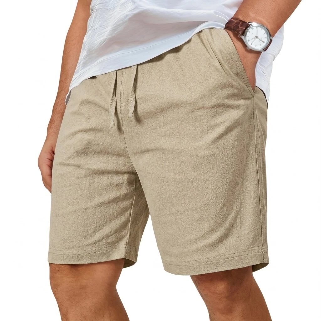 شورت قطني كتان فضفاض كبير الحج - مراجعة Short Linen Drawstring وسعره